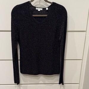 Vince Black Metallic Knit Sweater